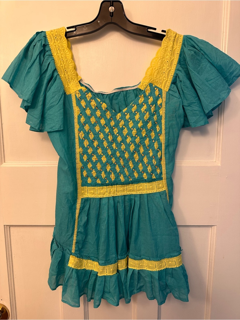 โญ๏ธ had sewn embroidered teal small
